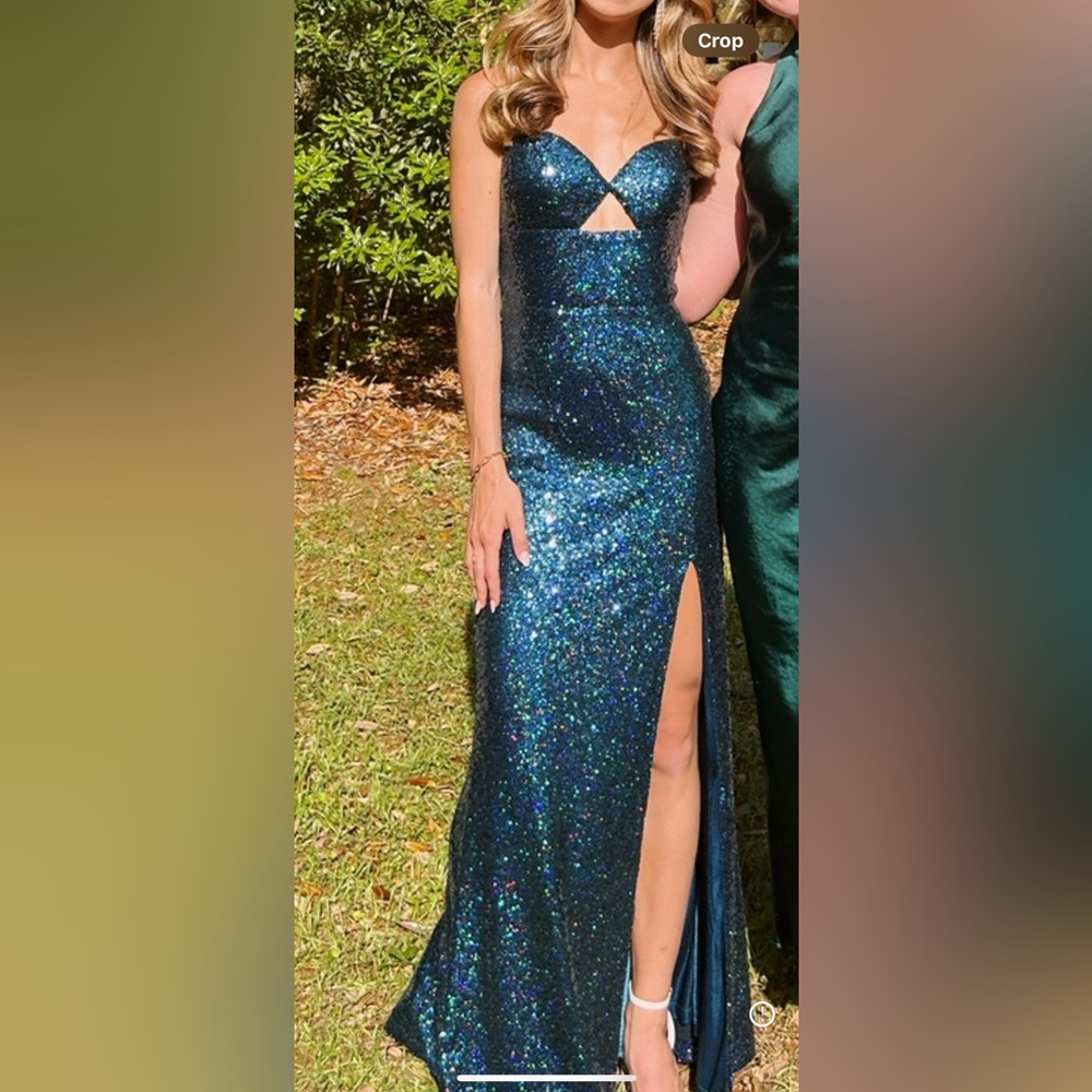 blue sequin prom dress!
